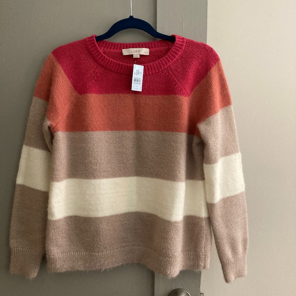 NWT Loft Petite Striped Sweater